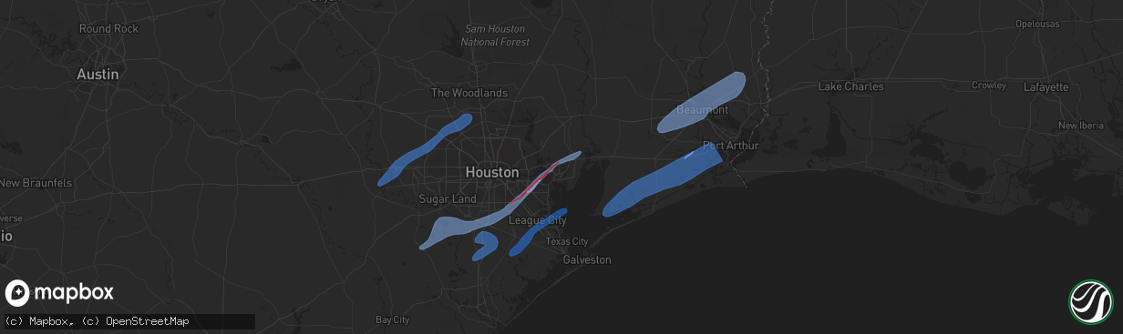 Hail Map in League City TX on January 24 2023 HailTrace